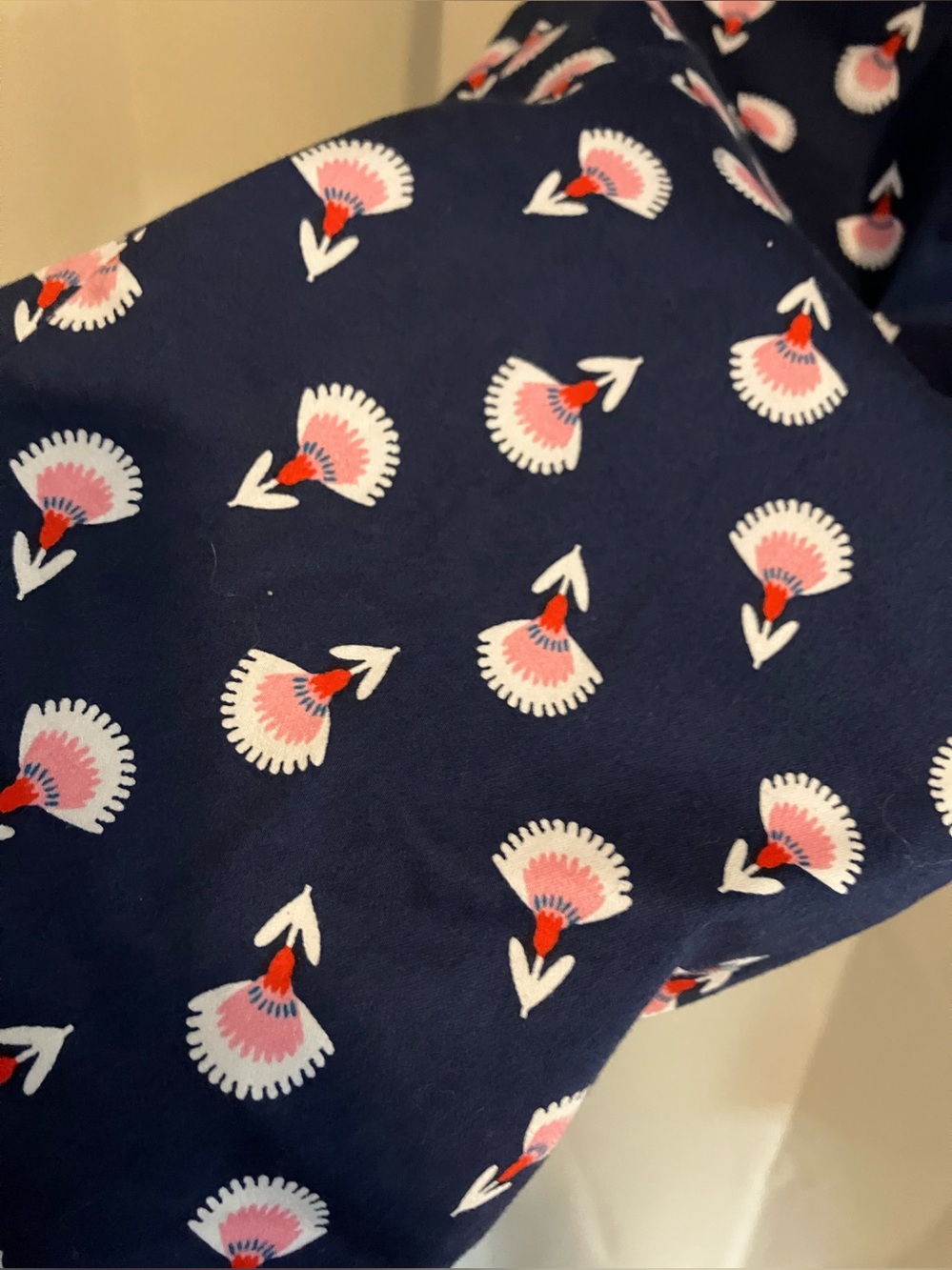 Boden Navy Pant with Pink Motif - Picture 2 of 9